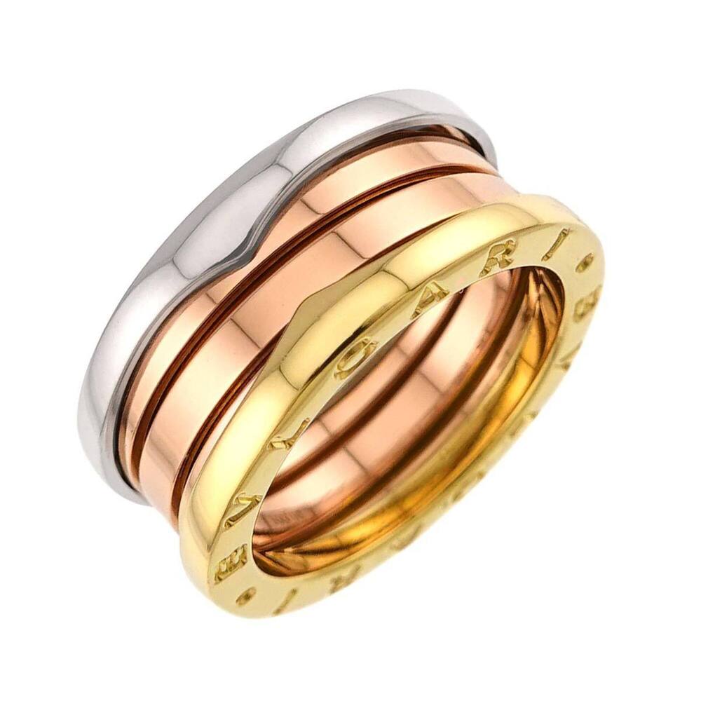 Bulgari BVLGARI B-zero1 Perfect Mistake 3-Band Ring #53 18K PG WG YG 750